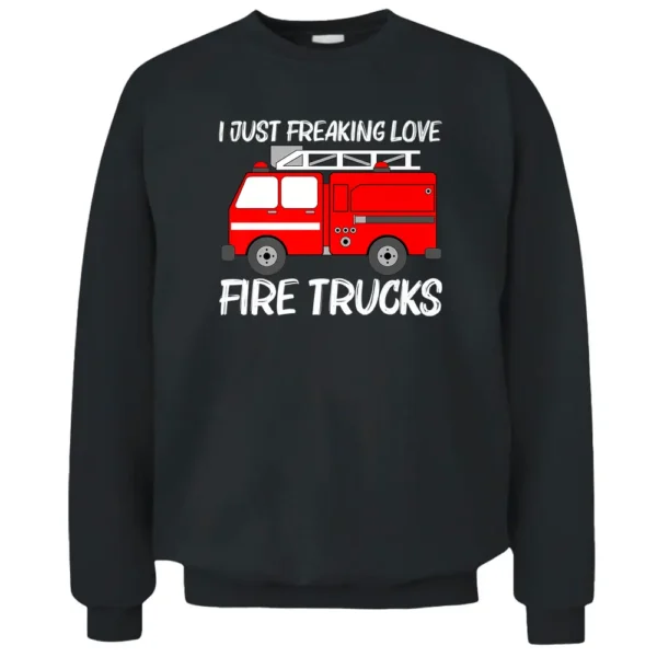 Best Fire Truck Art Fire Truck Firefighter Pullover Sweatshirt