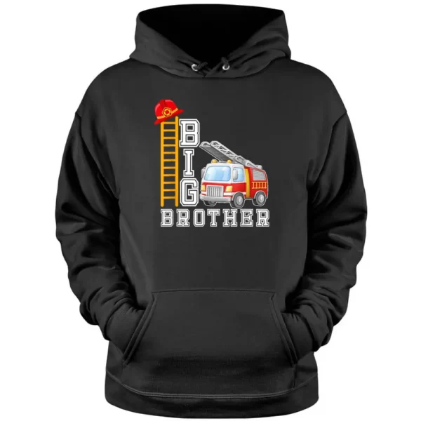 Big Brother Fire Truck Short Sleeved  For Toddlers Pullover Hoodie