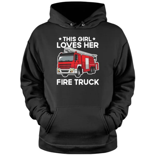 Cool Fire Truck Art For Girls Kids Firetruck Firefighter Pullover Hoodie