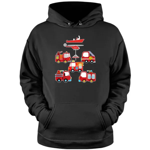 Cute Fire Trucks Boys Girls Firefighter Pullover Hoodie