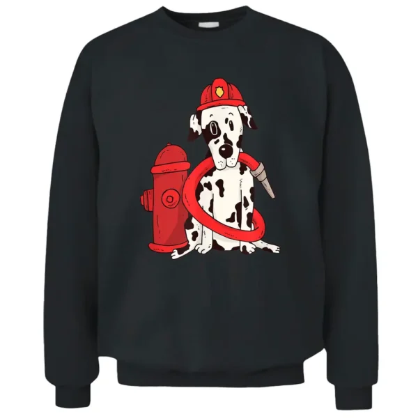 Dalmatian Firefighter Funny Dalmatian Firefighter Fireman Pullover Sweatshirt