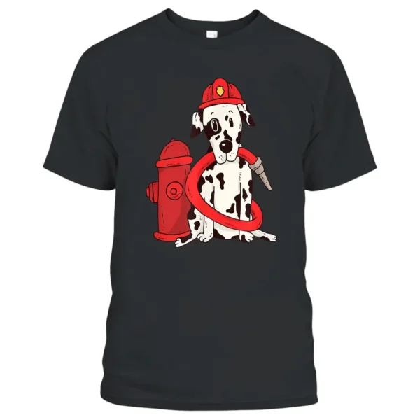 Dalmatian Firefighter Funny Dalmatian Firefighter Fireman T-Shirt