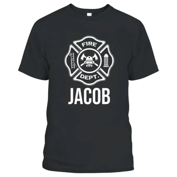 Fireman Jacob Name Firefighter Logo Symbol T-Shirt