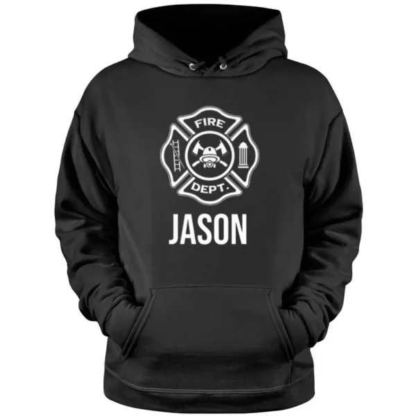 Fireman Jason Name Firefighter Logo Symbol Pullover Hoodie