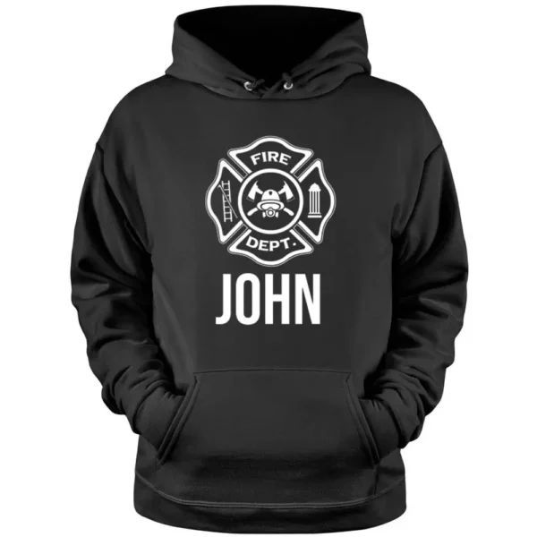 Fireman John Name Firefighter Logo Symbol Pullover Hoodie