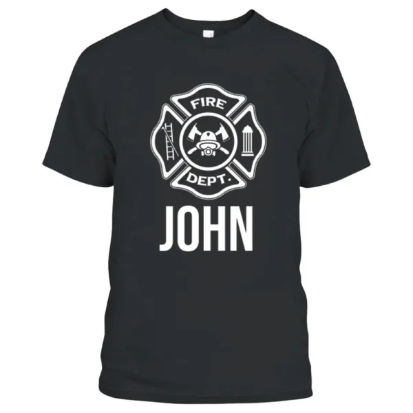 Fireman John Name Firefighter Logo Symbol T-Shirt