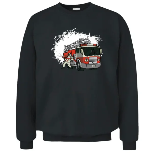 Fireman Truck Emergency Vehicle Firewoman Girl Firefighter Pullover Sweatshirt