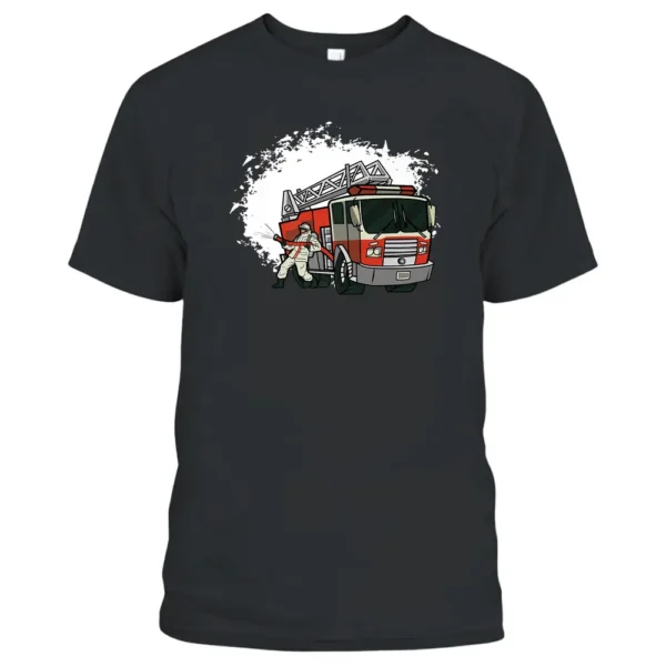 Fireman Truck Emergency Vehicle Firewoman Girl Firefighter T-Shirt