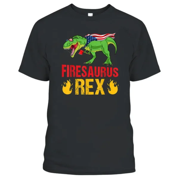 Firesaurus Rex Dinosaurs Vintage Firefighter Fireman T-Shirt