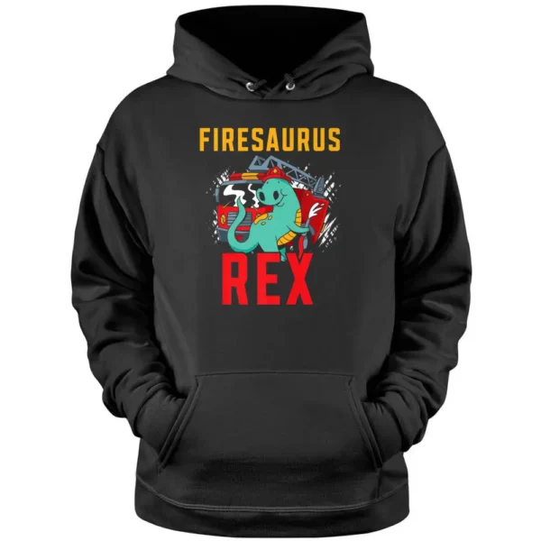 Firesaurus Rex Fireman Fire Rescue Firefighter Dinosaur Premium Pullover Hoodie