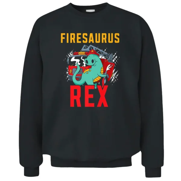 Firesaurus Rex Fireman Fire Rescue Firefighter Dinosaur Premium Pullover Sweatshirt