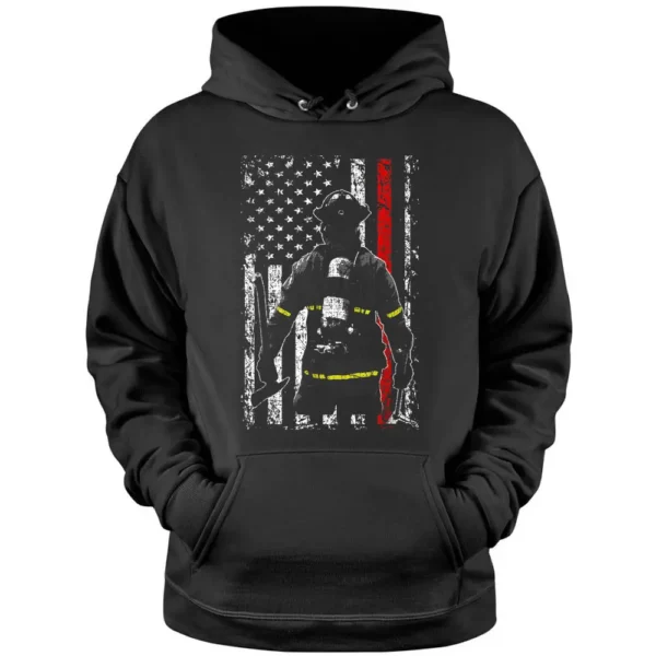 For The Hard Working Firefighter Fireman Firewoman Design Pullover Hoodie