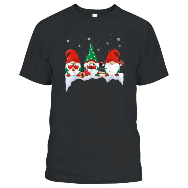 Fun Firefighter Gnomes Christmas Gnomies Firefighter Squad T-Shirt