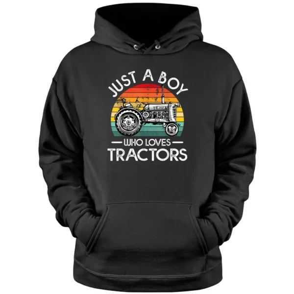 Just A Boy Who Loves Tractors Farmer Pullover Hoodie