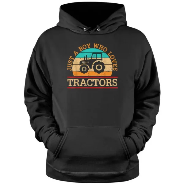 Just A Boy Who Loves Tractors Farmer Farm Family Birthday Pullover Hoodie