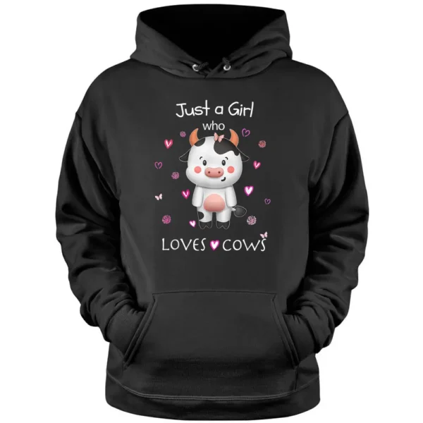 Just A Girl Who Loves Cows - Cute Cow Lover Farmer Farm Pullover Hoodie