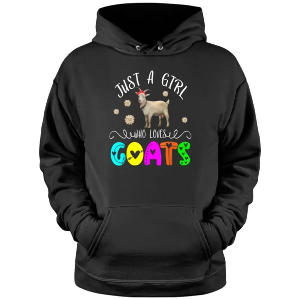 Just A Girl Who Loves Goats Floral Goat Bow Tie Farmer Lover Pullover Hoodie