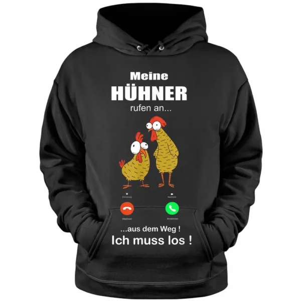 Meine Hhner Rufen An Funny Chicken Coop Farmer Chicken Pullover Hoodie