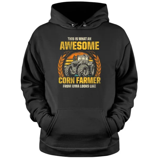 Mens Awesome Iowa Corn Farmer Pullover Hoodie