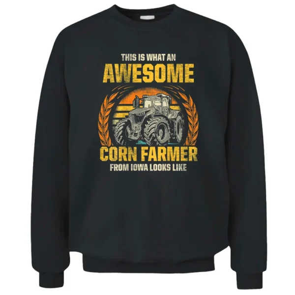 Mens Awesome Iowa Corn Farmer Pullover Sweatshirt