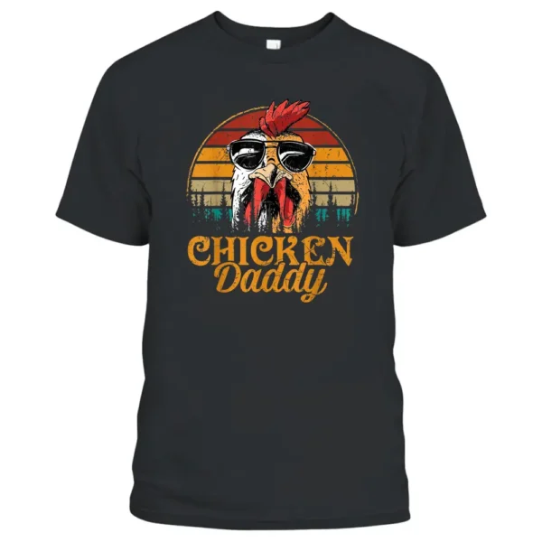 Mens Chicken Daddy Vintage Poultry Farmer Funny Fathers Day Mens T-Shirt