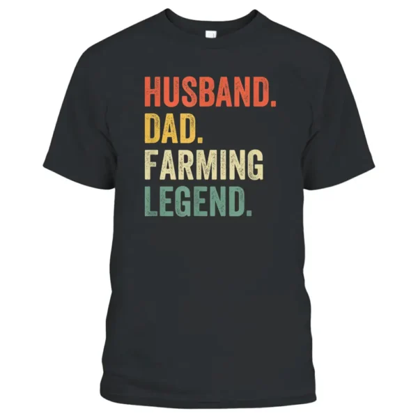 Mens Funny Farmer Husband Dad Farming Legend Vintage T-Shirt