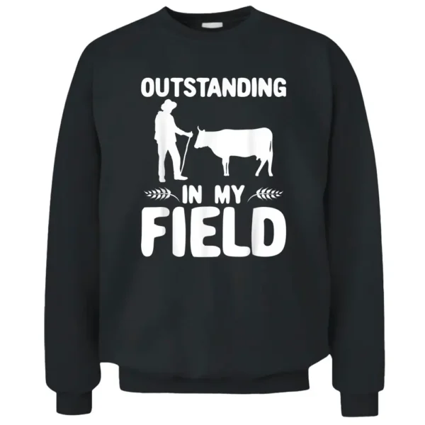 Mens Outstanding In My Field Dairy Cow Farmer Pullover Sweatshirt