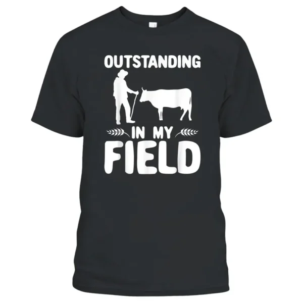 Mens Outstanding In My Field Dairy Cow Farmer T-Shirt