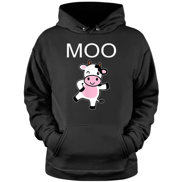 Moo Cow - Funny Farmer Cow For Adults Kids Boys And Girls_1 Pullover Hoodie