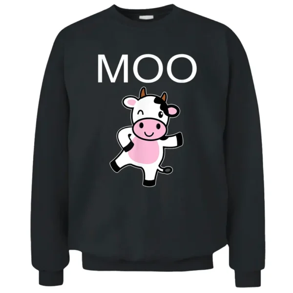 Moo Cow - Funny Farmer Cow For Adults Kids Boys And Girls_1 Pullover Sweatshirt