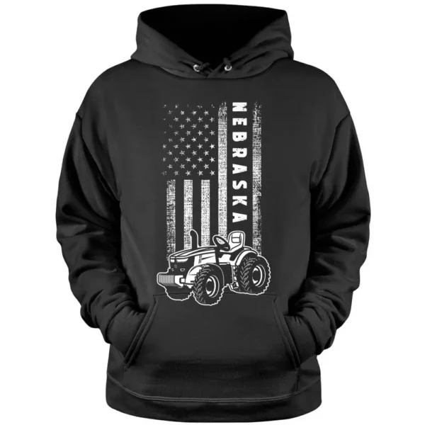 Nebraska Farmer Pride - Patriotic Nebraska Farmer Pullover Hoodie