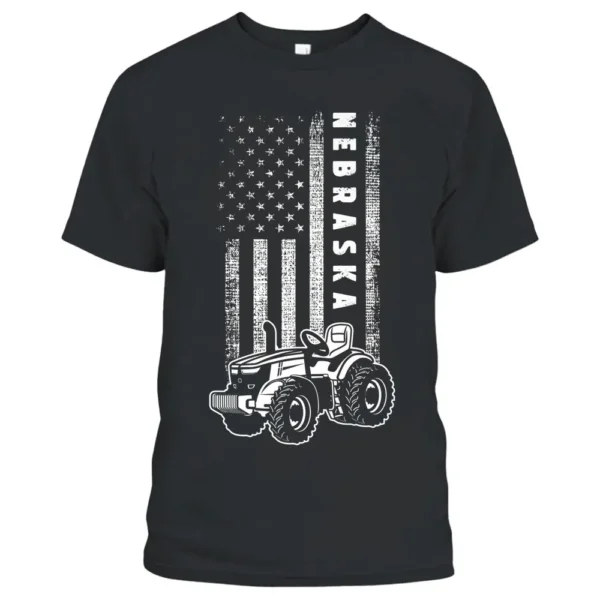 Nebraska Farmer Pride - Patriotic Nebraska Farmer T-Shirt