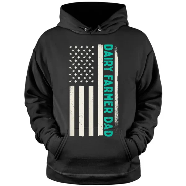 Patriotic Farming Farm Agriculture Dairy Farmer Dad Pullover Hoodie