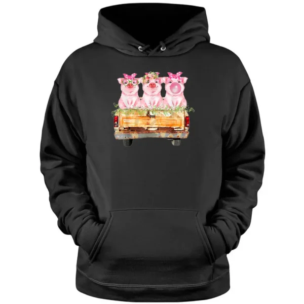 Pink Pig Old Vintage Truck Farmer Country Farm Farming Girl Pullover Hoodie