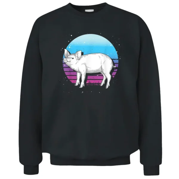 Retro Pig Lover Farming Farm Animal Farmer Pig Pullover Sweatshirt