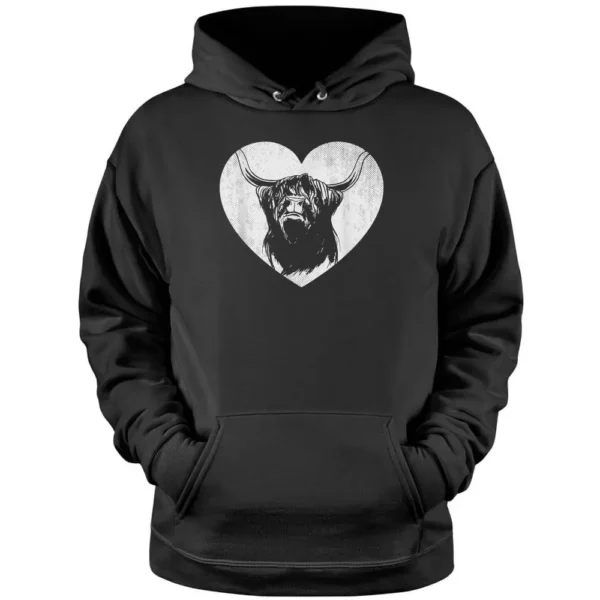 Scotland Farm Scotsman Farmer Highland Cattle Heart Ranch Pullover Hoodie