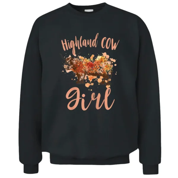 Scottish Highland Cow Girl Scottish Highland Cattle Farmer Pullover Sweatshirt