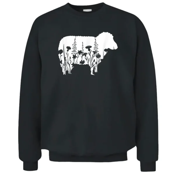 Sheep Whisperer Flower Funny Farming Farm Animal Farmer Gift Pullover Sweatshirt