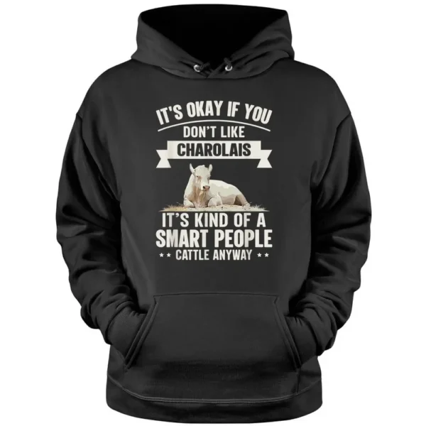 Smart People Cattle Farmer - Cow Breed Charolais Pullover Hoodie