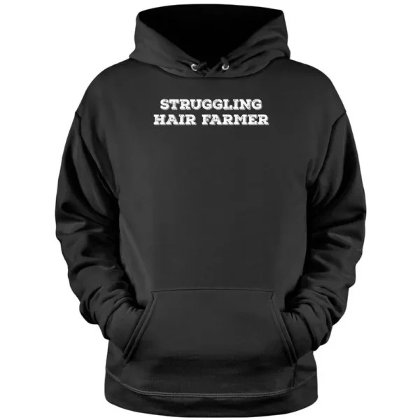 Struggling Hair Farmer Father's Day Bald Head Humor Pullover Hoodie