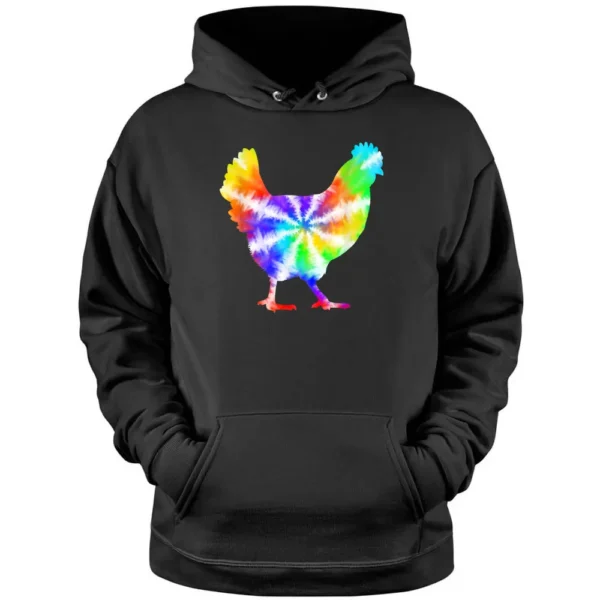 Tie Dye Chicken For Hippy Farmer Hobby Farm Pullover Hoodie