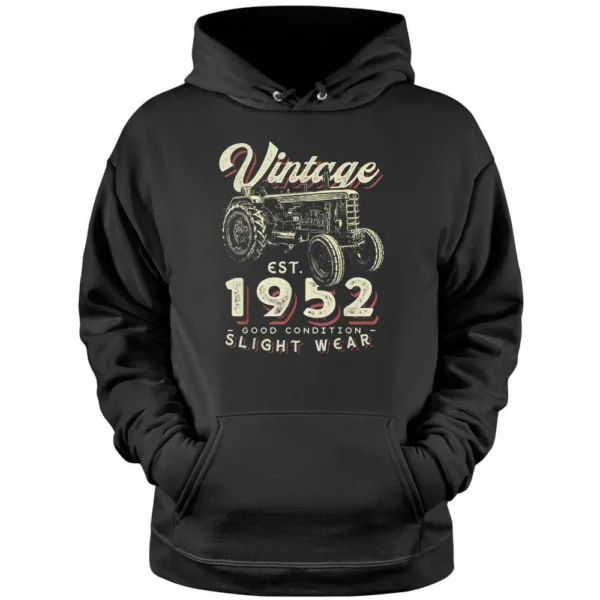 Vintage Farmer Tractor Established 1952 70th Birthday Party Pullover Hoodie