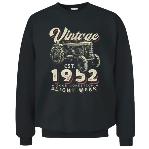 Vintage Farmer Tractor Established 1952 70th Birthday Party Pullover Sweatshirt