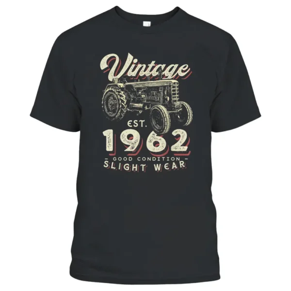 Vintage Farmer Tractor Established 1962 60th Birthday Party T-Shirt