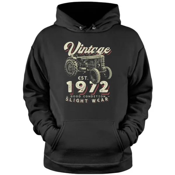 Vintage Farmer Tractor Established 1972 50th Birthday Party Pullover Hoodie