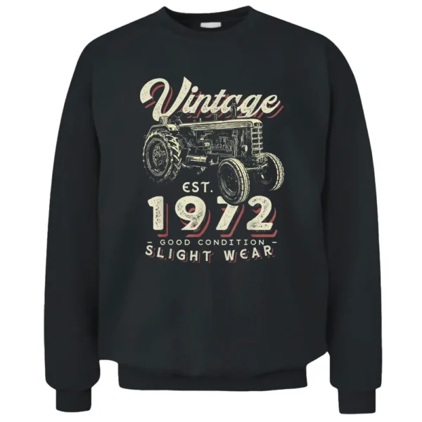 Vintage Farmer Tractor Established 1972 50th Birthday Party Pullover Sweatshirt