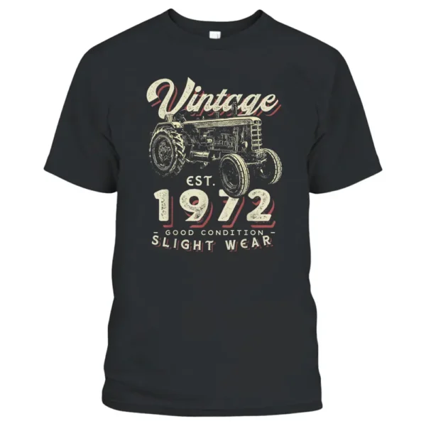 Vintage Farmer Tractor Established 1972 50th Birthday Party T-Shirt