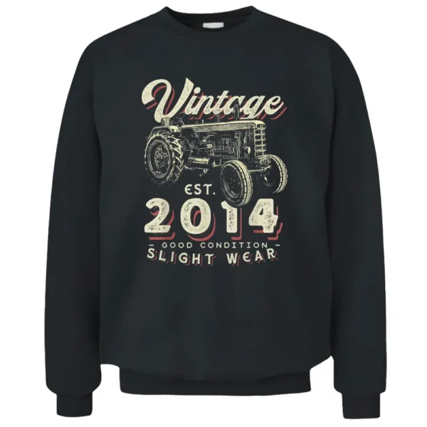 Vintage Farmer Tractor Established 2014 8th Birthday Party Pullover Sweatshirt