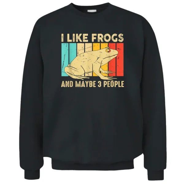 Vintage I Like Frogs Retro Amphibian Lake Animals Toad Lover Pullover Sweatshirt