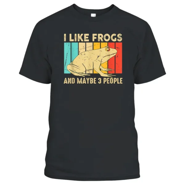 Vintage I Like Frogs Retro Amphibian Lake Animals Toad Lover T-Shirt